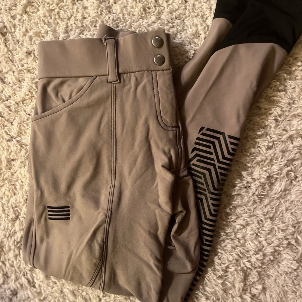 Ghodo Women’s Breeches Tinley Pro Meryl Knee Patch Taupe- Size 22